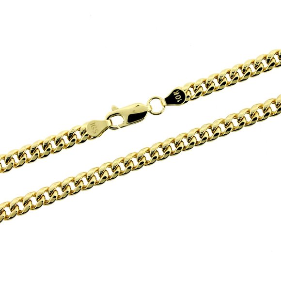 Real 10K Yellow Gold 4mm Miami Cuban Link Chain Necklace 20" inch - Picture 4 of 7